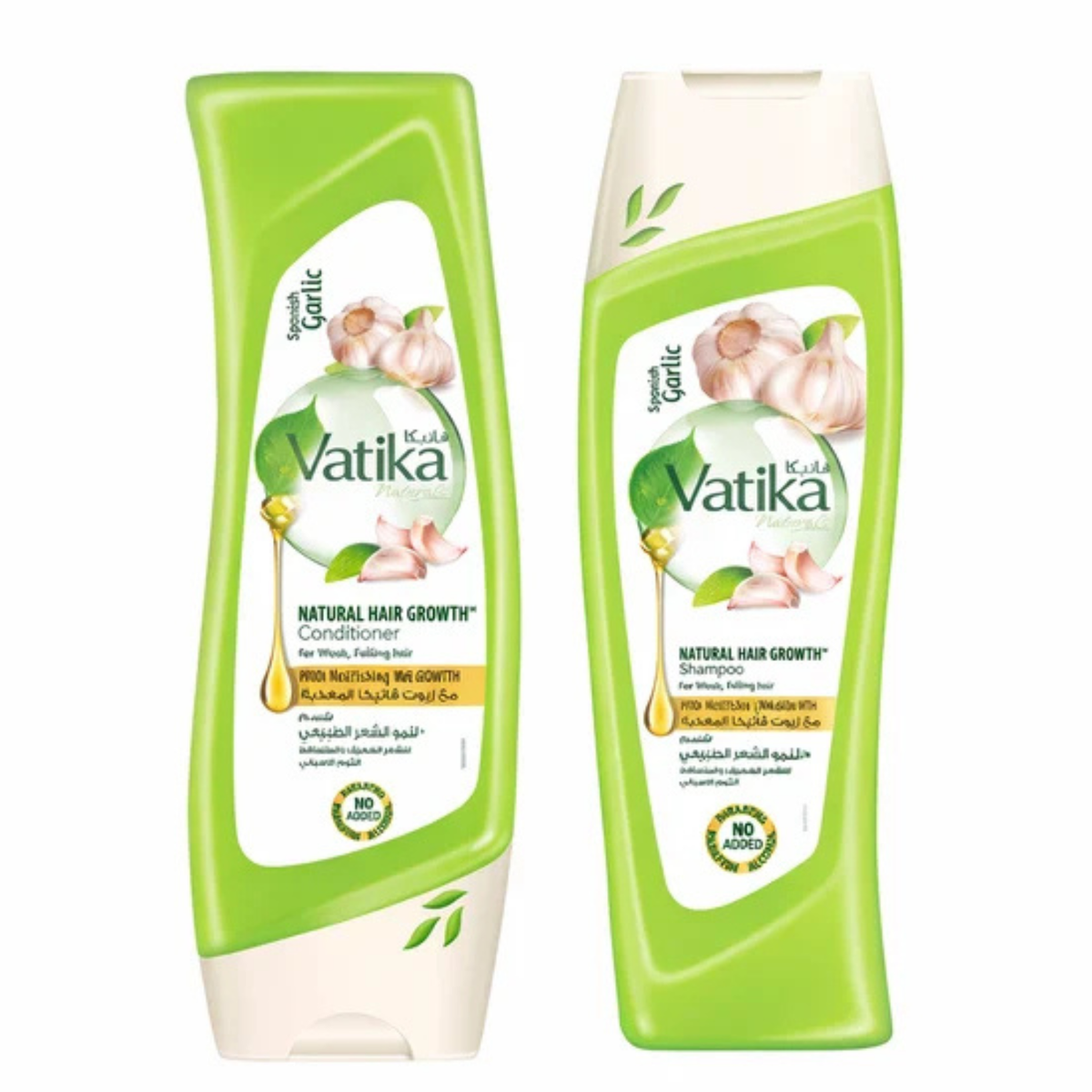 Vatika Naturals Garlic Shampoo & Conditioner Combo 400ml | Hair Strengthening & Nourishing Duo