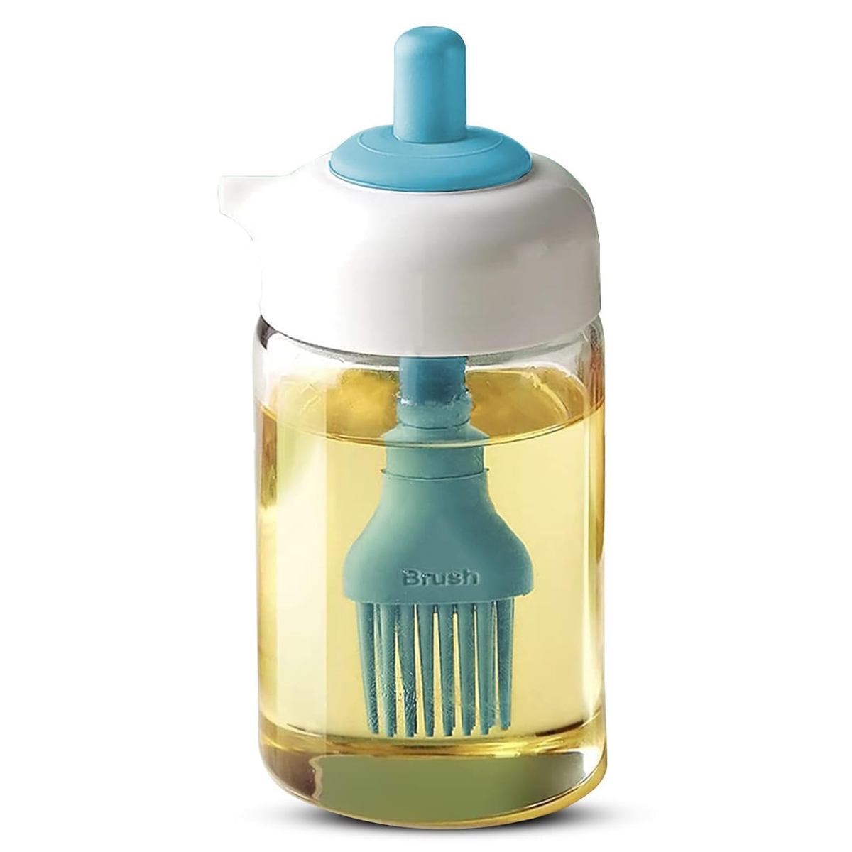 230ml Glass Oil Dispenser Bottle with Silicone Basting Brush | Leakproof Cooking Oil Bottle for BBQ & Baking