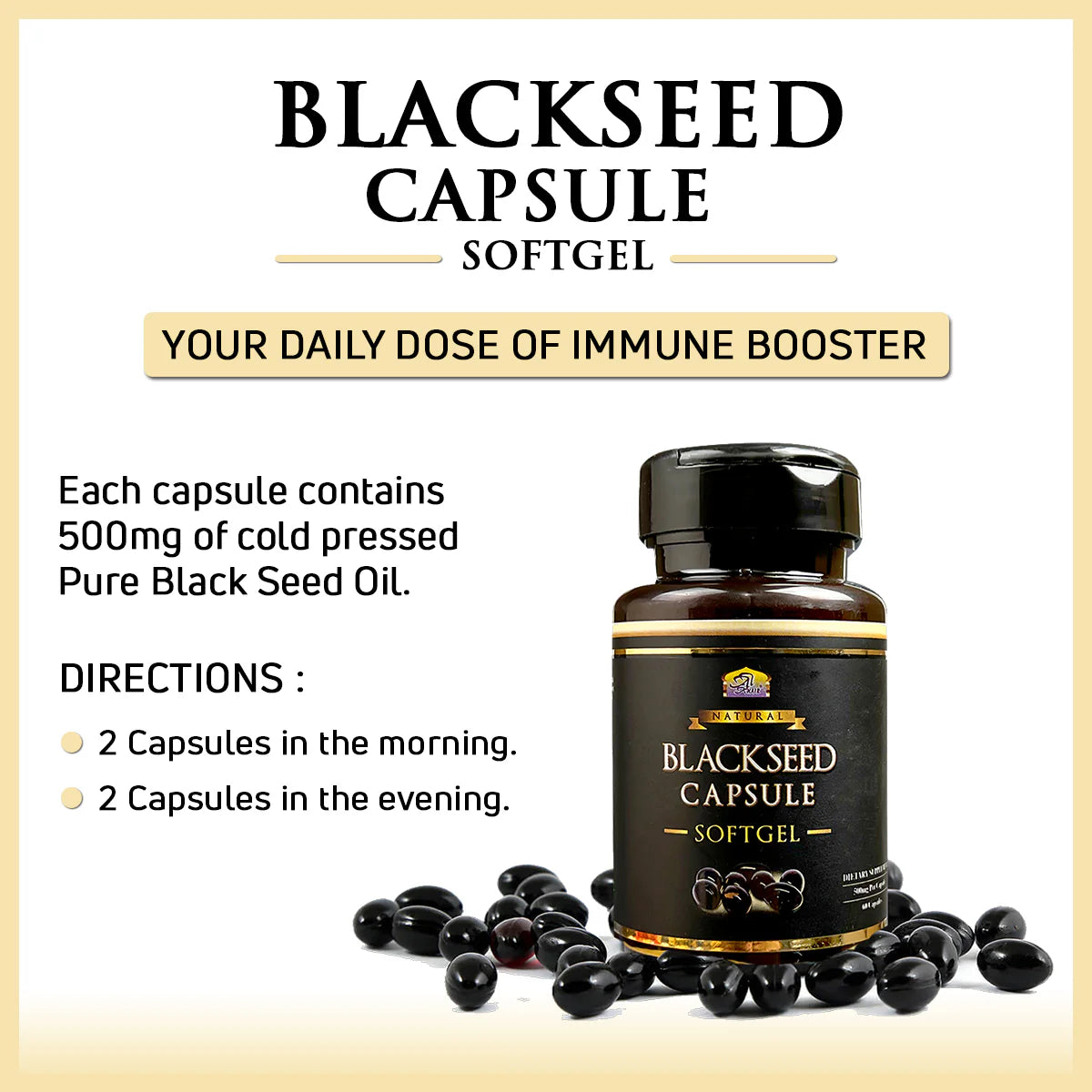 Al Khair Black Seed Softgel Capsules 60 Count | Nigella Sativa (Kalonji) Dietary Supplement
