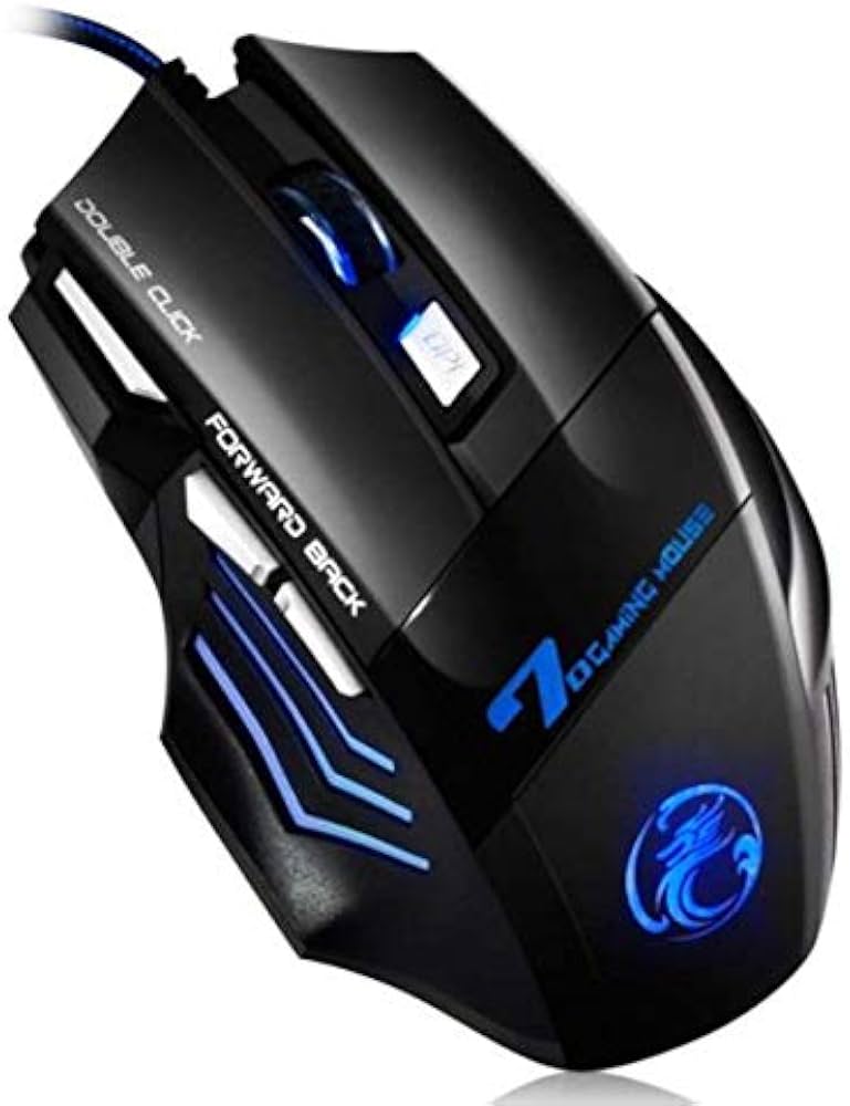Wired USB Gaming Mouse with 7 Buttons, 3200 DPI and LED Lighting