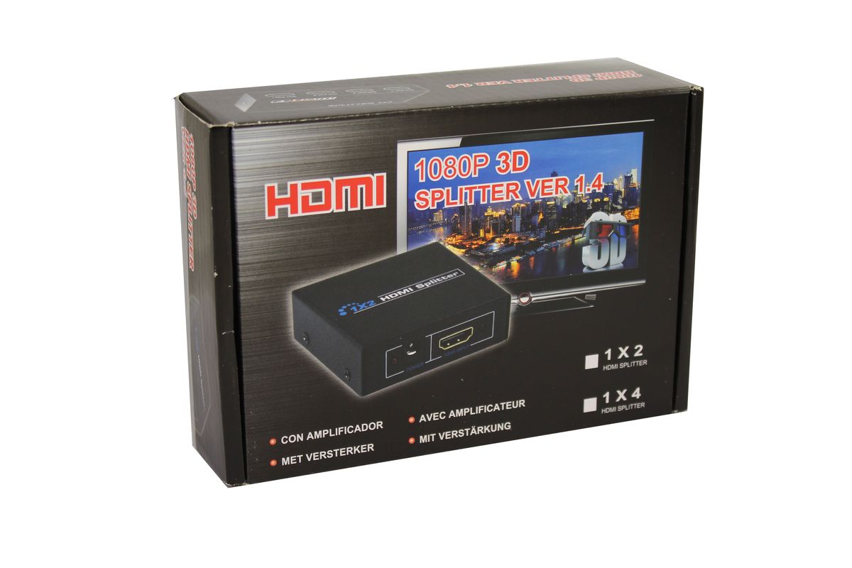 HDMI Splitter 1x4 HDMI 1.4 | Full HD 1080P 1 Input 4 Output HDMI Distribution Amplifier | HDTV Video Splitter with 3D & HDCP Support