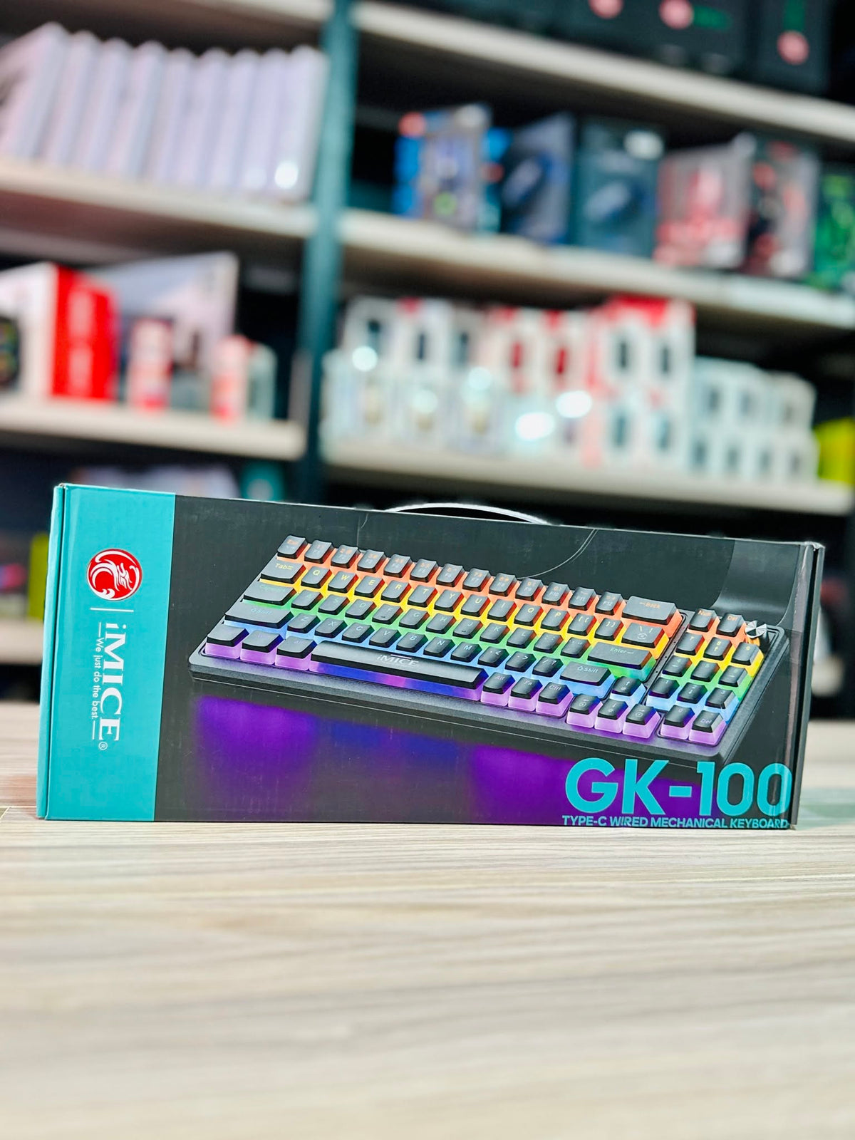 iMICE GK-100 Mechanical Gaming Keyboard Black RGB USB Type-C Blue Switch