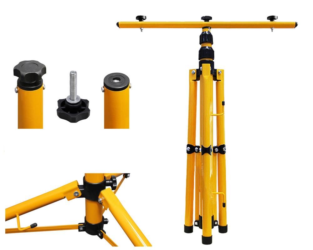Portable Telescopic Flood Light Stand Adjustable Heavy-Duty Tripod Mount for Work Lights, Construction, Garage & Outdoor Use