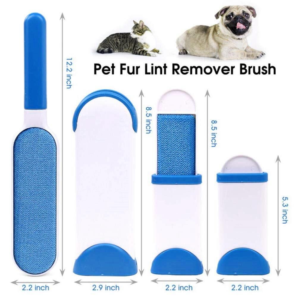 Pet Hair Remover Brush with Self-Cleaning Base & Travel Brush – Reusable Lint Cleaner for Dogs, Cats & Furniture