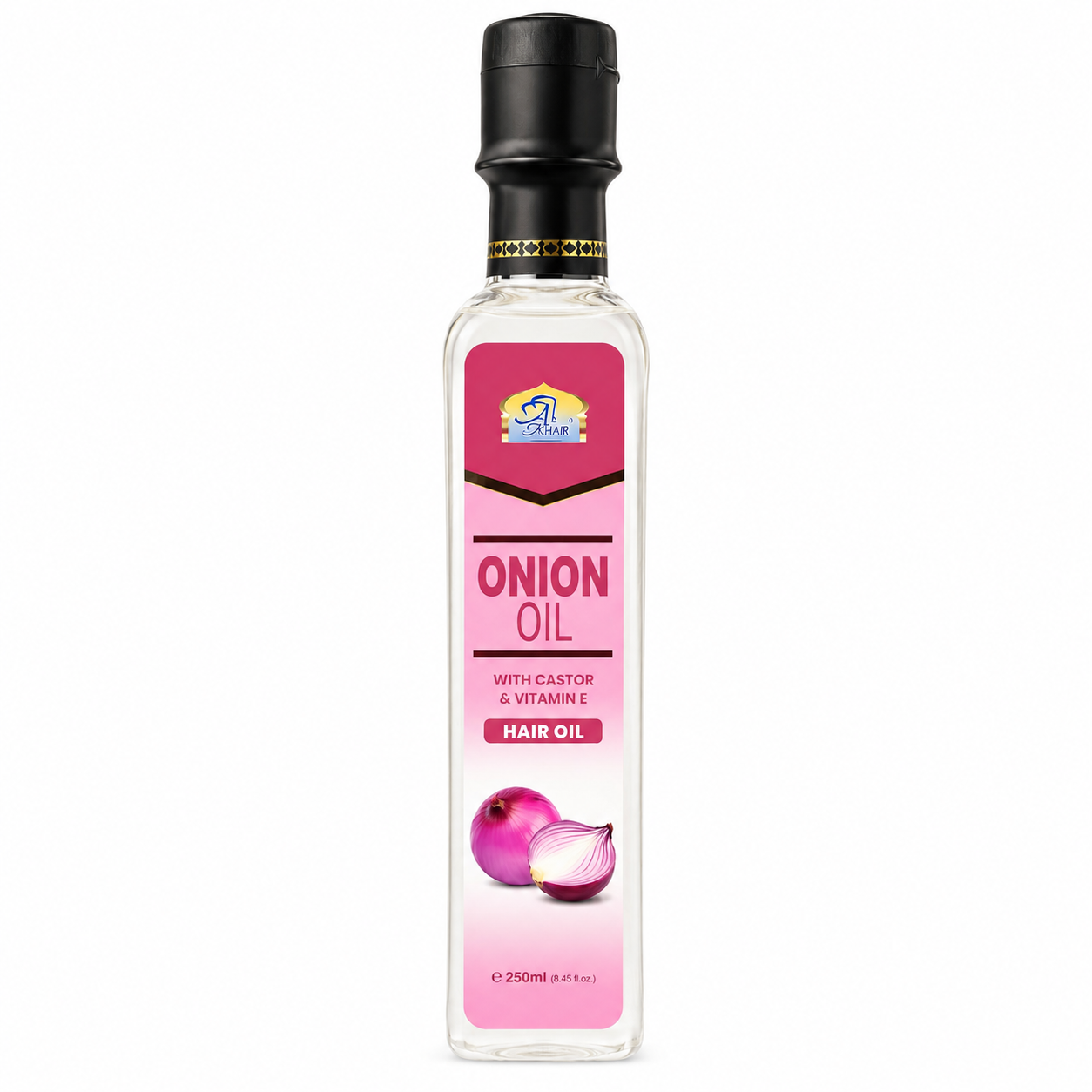 Al Khair Onion Hair Oil 250ml with Castor Oil & Vitamin E | Nourishing Hair & Scalp Oil