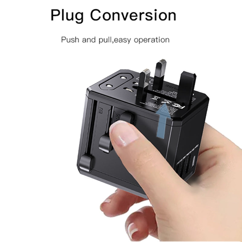 YESIDO MC10 Universal Travel Adapter 3.6A – UK EU US AU Plug with 3 USB + USB-C