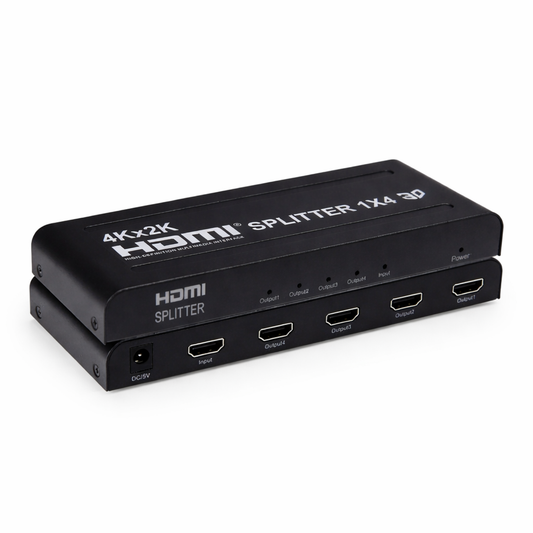 HDMI Splitter 1x4 4K UHD | 1 HDMI Input to 4 HDMI Outputs | 1080P Full HD 3D Video Distribution Amplifier