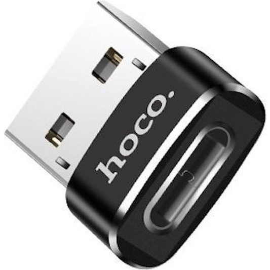 HOCO UA6 USB-A Male to USB-C Female Adapter | USB 2.0 Charging & Data Transfer Converter for Type-C Devices