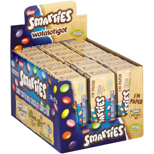 Nestle SMARTIES Milk Chocolate Sweets 24 x 17g Box | Candy Coated Chocolates