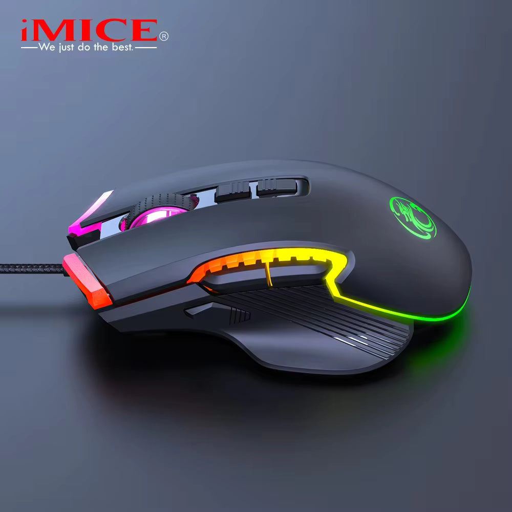 iMICE T70 Wired Gaming Mouse 7200 DPI RGB LED 6 Button USB Optical Mouse