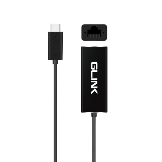 GLINK GL-014 USB-C to Gigabit Ethernet LAN Adapter | Type-C to RJ45 10/100/1000Mbps Network Adapter for Laptop, MacBook, Windows & Android