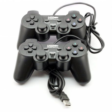 2 Pack USB Game Controllers for PC & Laptop – Double Shock Wired Gaming Joystick Gamepad Set