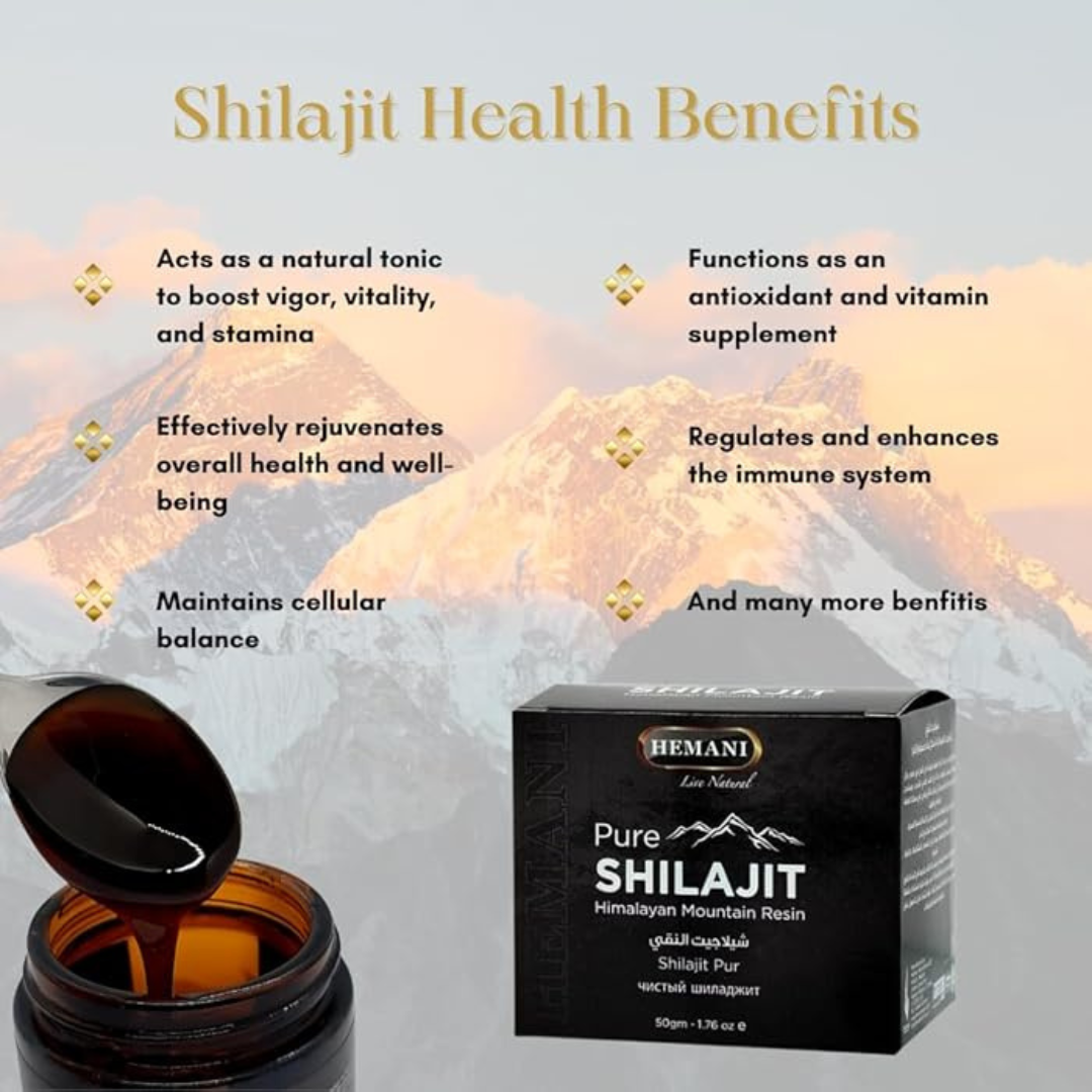 Hemani Pure Shilajit Himalayan Mountain Resin – Premium Natural Shilajit 50g