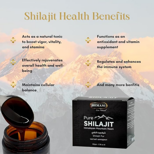 Hemani Pure Shilajit Himalayan Mountain Resin – Premium Natural Shilajit 50g