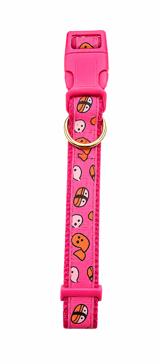 Adjustable Dog Collar 2.5cm Wide with Quick-Release Buckle & Metal D-Ring – Comfortable Puppy & Dog Collar