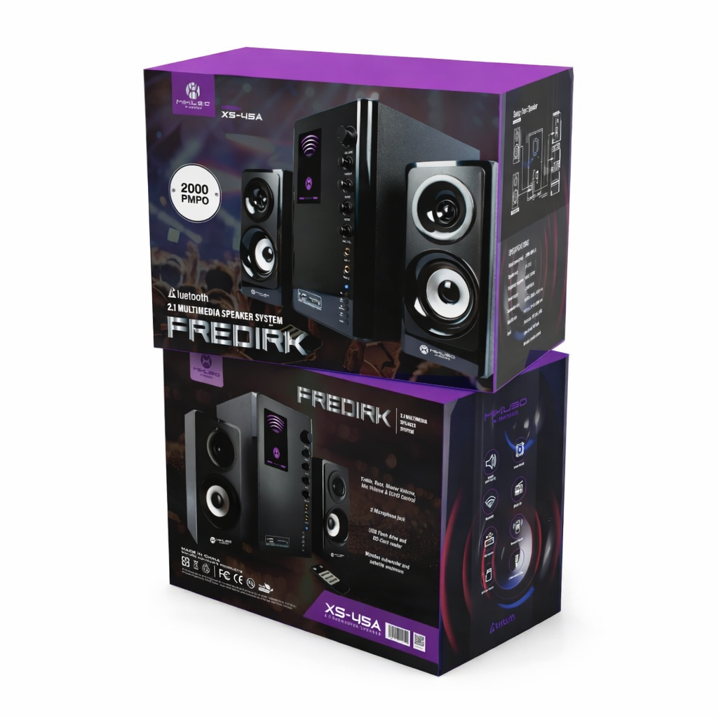 Mikuso XS-45A 2.1 Bluetooth Multimedia Speaker System | Deep Bass Home Theater with USB, SD, FM, AUX & Karaoke Mic Support