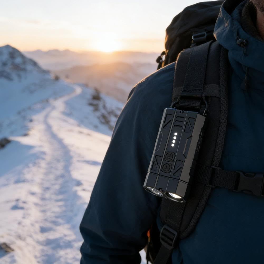 Rechargeable Dual LED Flashlight Pocket Torch – Portable Camping, Hiking & Emergency Light