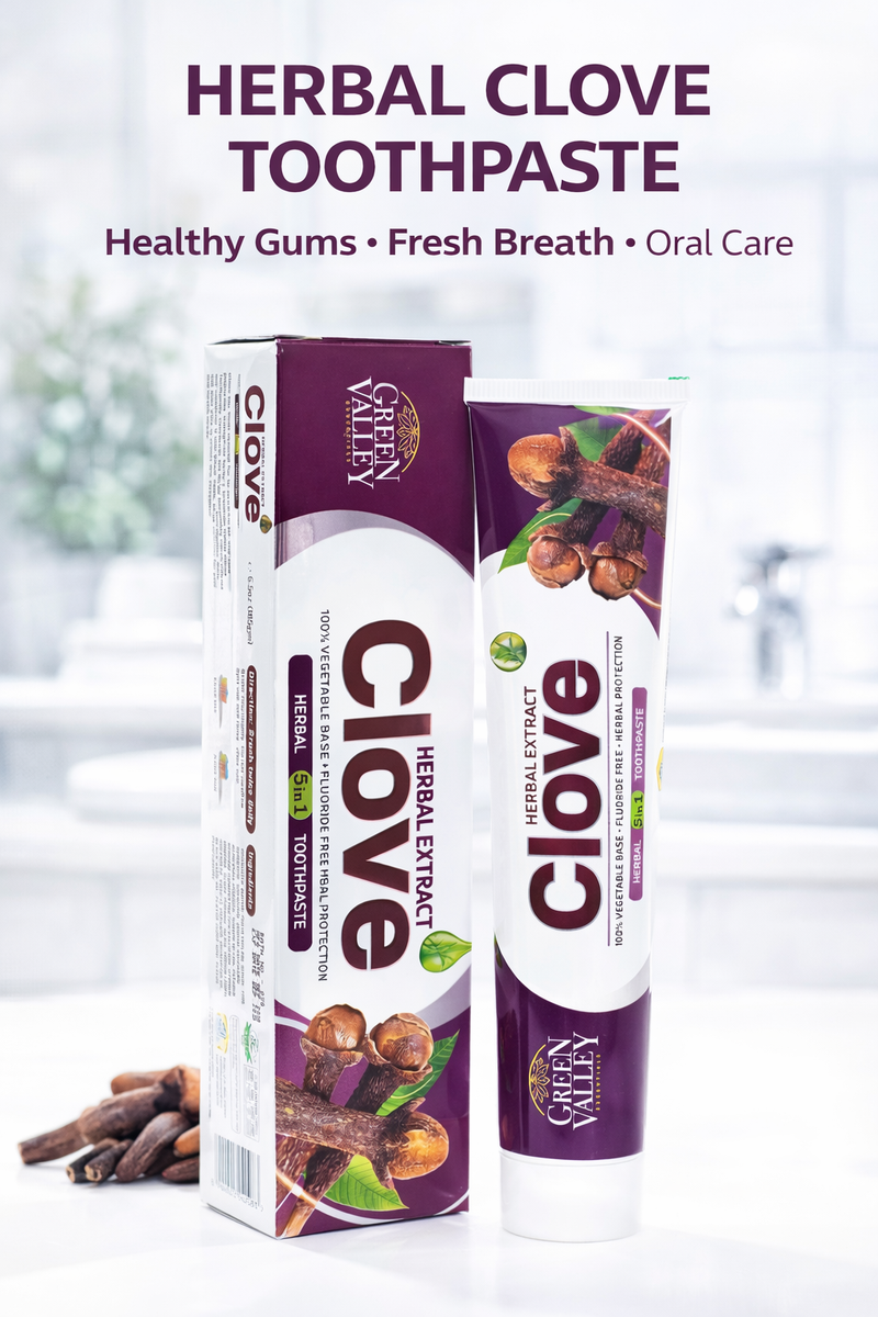 Green Valley Clove Toothpaste – Herbal Oral Care & Fresh Breath – 185g