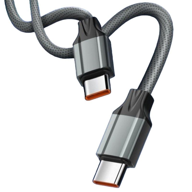 LDNIO 65W USB-C to USB-C Fast Charging Cable 2M | PD Type-C Laptop & MacBook Charging Data Cable - Grey