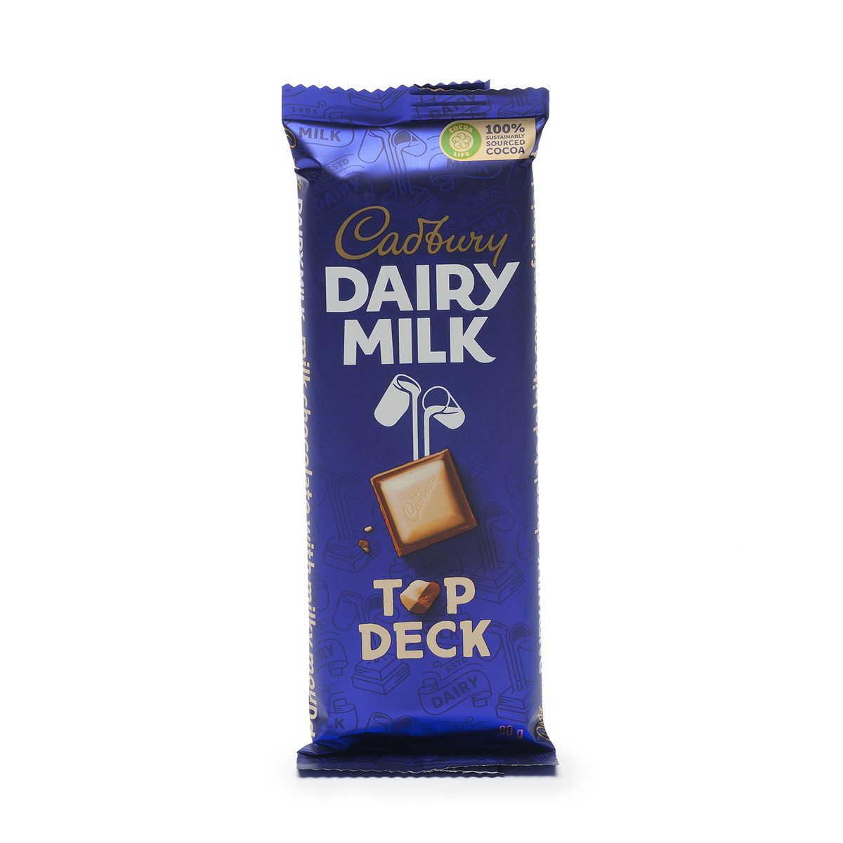 Cadbury Dairy Milk Top Deck Chocolate Slabs 80g x 12 Box | Milk & White Chocolate