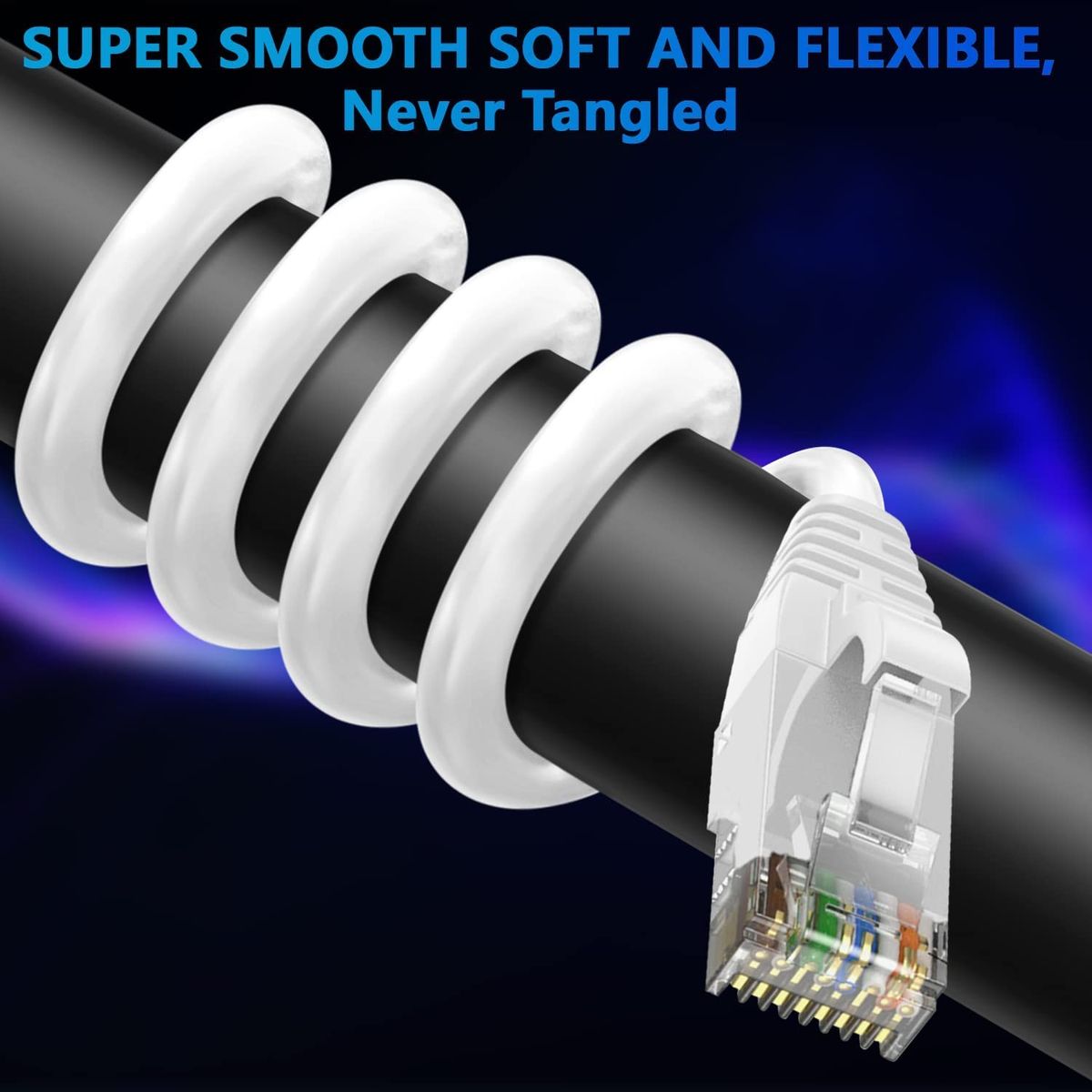 Cat6 Ethernet LAN Cable 50 Meter | Gigabit 1000Mbps RJ45 Network Cable - White