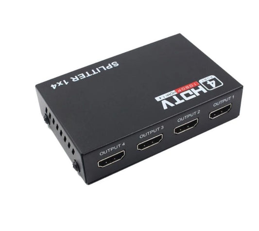 HDMI Splitter 1x4 HDMI 1.4 | Full HD 1080P 1 Input 4 Output HDMI Distribution Amplifier | HDTV Video Splitter with 3D & HDCP Support
