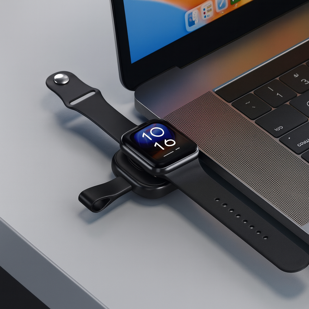 VIPLATINA VX24 Magnetic Wireless Watch Charger | USB-C Plug 3W Fast Charging Adapter for Smart Watches