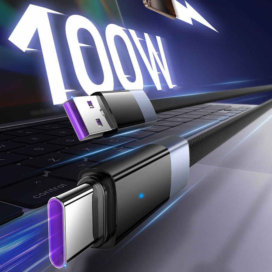 LDNIO LS241Q USB-C to USB-C 100W Fast Charging Cable 1M | PD Fast Charge & 480Mbps Data Sync Nylon Braided Cord