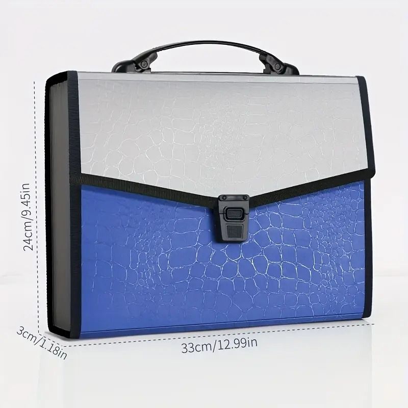 Portable A4 Expanding Document Folder with Handle & Lock | 13 Pocket Accordion File Organizer