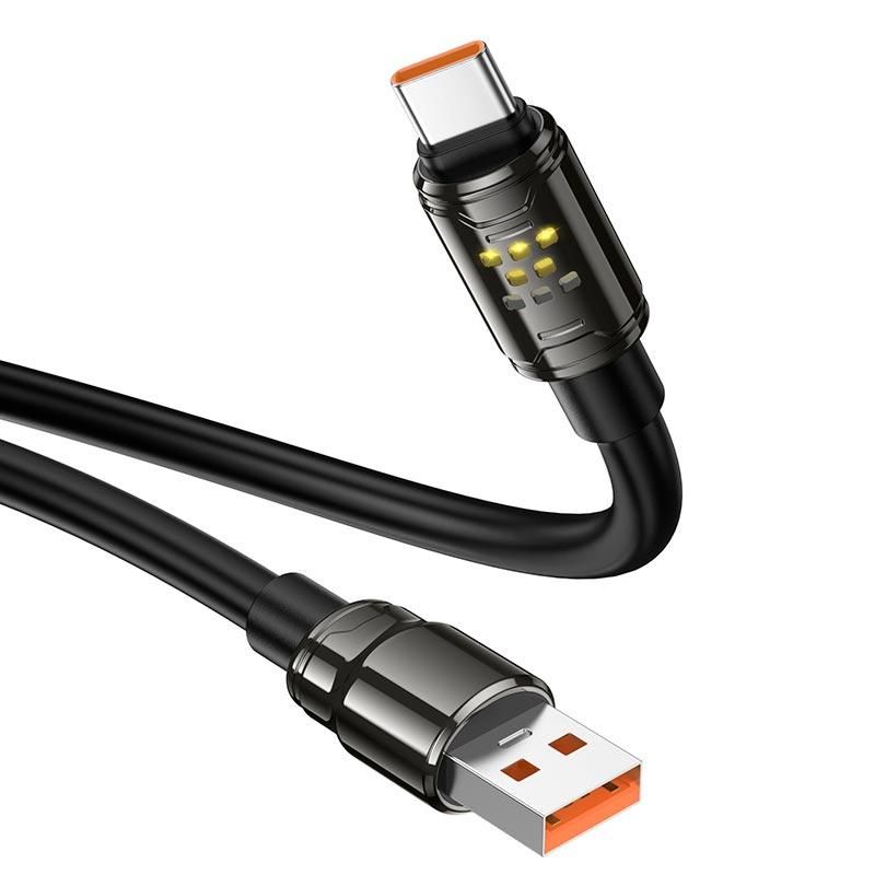 HOCO U143 USB-A to USB-C 5A Fast Charging Cable 1.2M | High-Speed Data Sync Cable – Black