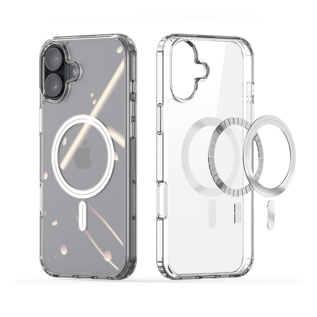 MagSafe Clear Case for iPhone 16 Plus | Transparent Magnetic Shockproof Protective Cover with Anti-Scratch Back