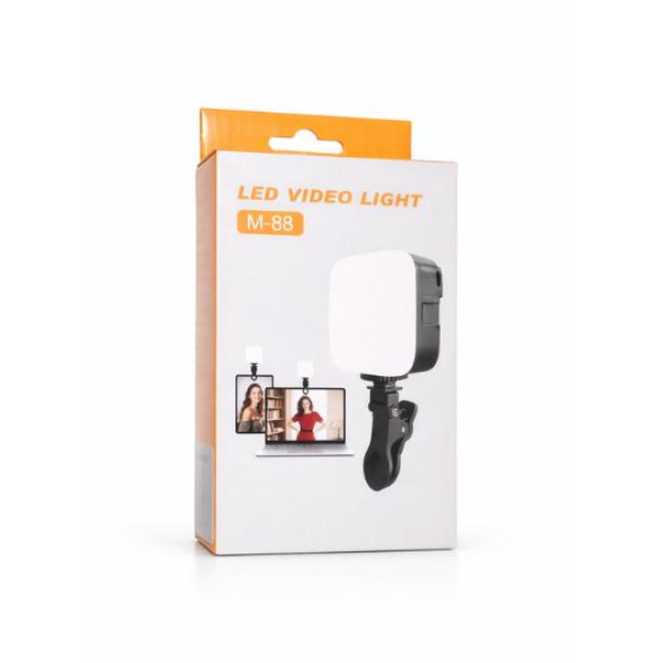 M88 LED Video Light | Portable Rechargeable Clip-On Fill Light | 3 Color Modes & Adjustable Brightness | USB Light for Phone, Laptop, Camera, Vlogging & Live Streaming