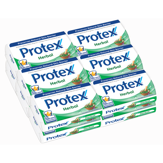 Protex Herbal Anti-Germ Bar Soap 175g x 12 Pack – Tea Tree Oil & Rosemary Antibacterial Bath Soap for Germ Protection