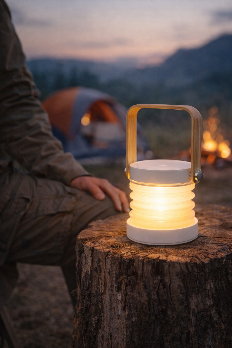 HOCO DL23 Rechargeable LED Camping Lantern – Foldable Portable Emergency Light with 3 Lighting Modes
