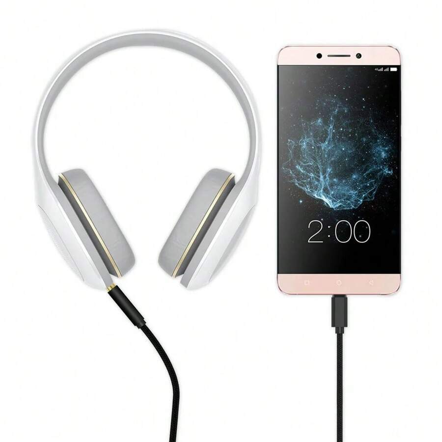 LDNIO LS-Y81C USB Type-C to 3.5mm AUX Audio Cable 1M | Hi-Fi Stereo Sound | Braided USB-C to AUX Adapter