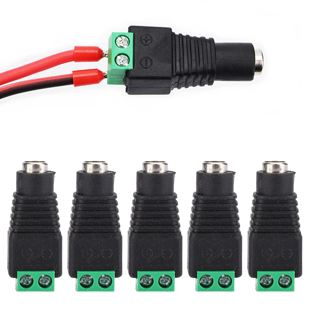 DC Male Power Plug to 2 Pin Screw Terminal Adapter 5 Pack