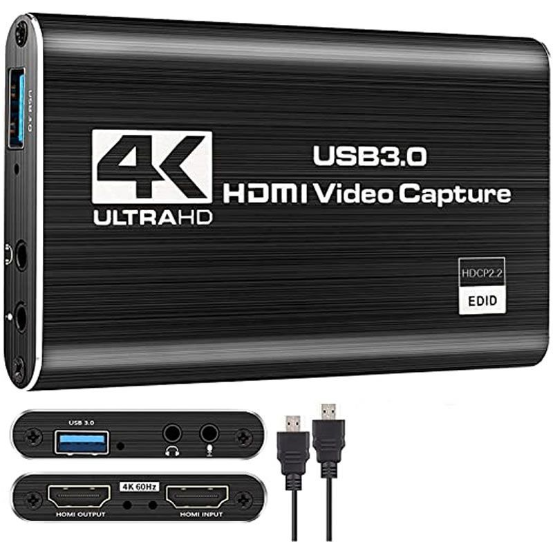 4K USB 3.0 HDMI Video Capture Card with HDMI Loop Out | Ultra HD Capture Device for Live Streaming & Recording