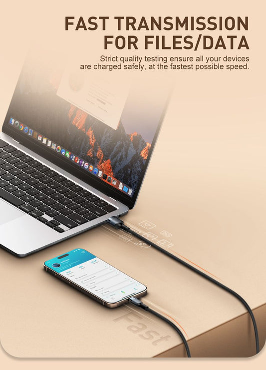 LDNIO LS352 USB-A to USB-C 50W Fast Charging Cable 2M | Braided Data Sync Cable