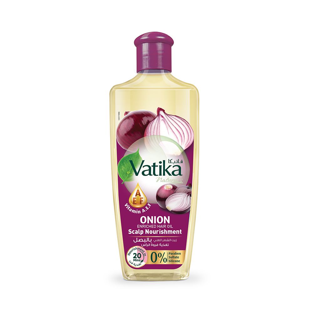 Vatika Naturals Onion Enriched Hair Oil with Vitamins A, E & F 200ml | Scalp Nourishment Hair Oil