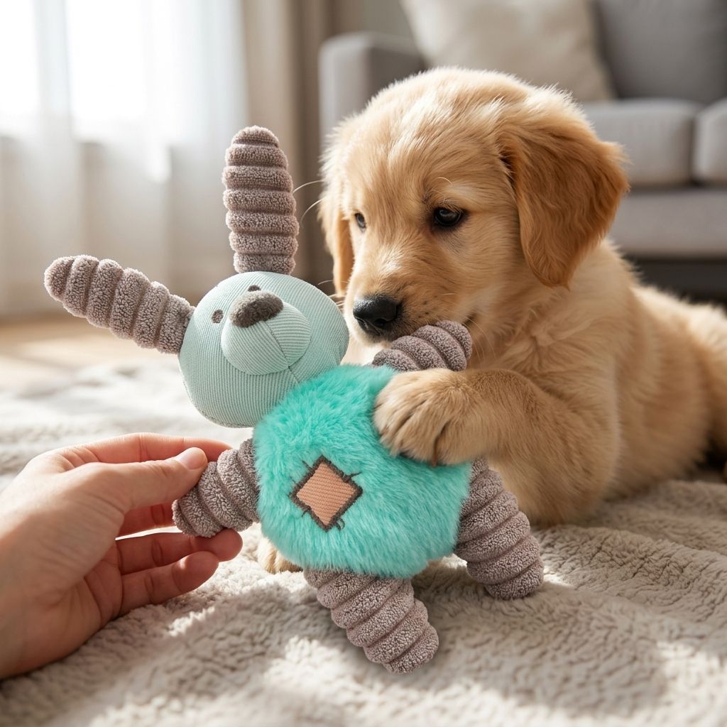 Plush Puppy Dog Toy – Soft Textured Chew & Play Toy