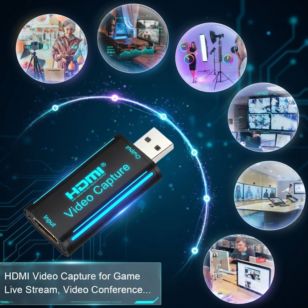 4K HDMI to USB 3.0 Video Capture Card – Plug & Play HDMI Capture Device for Live Streaming & Recording