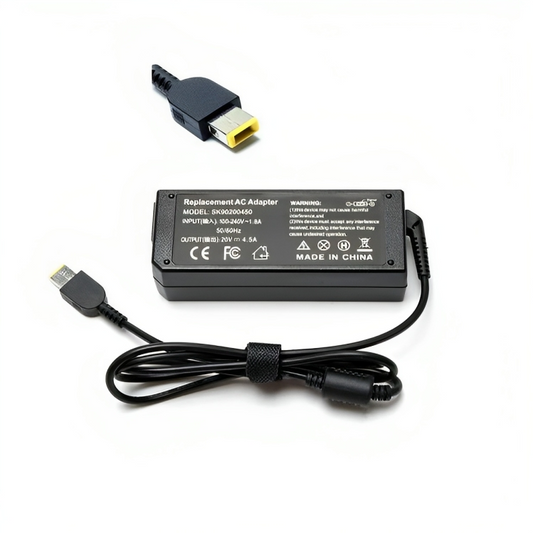 Replacement 90W Laptop Charger for Lenovo | 20V 4.5A USB Pin Power Adapter with Square Tip Connector