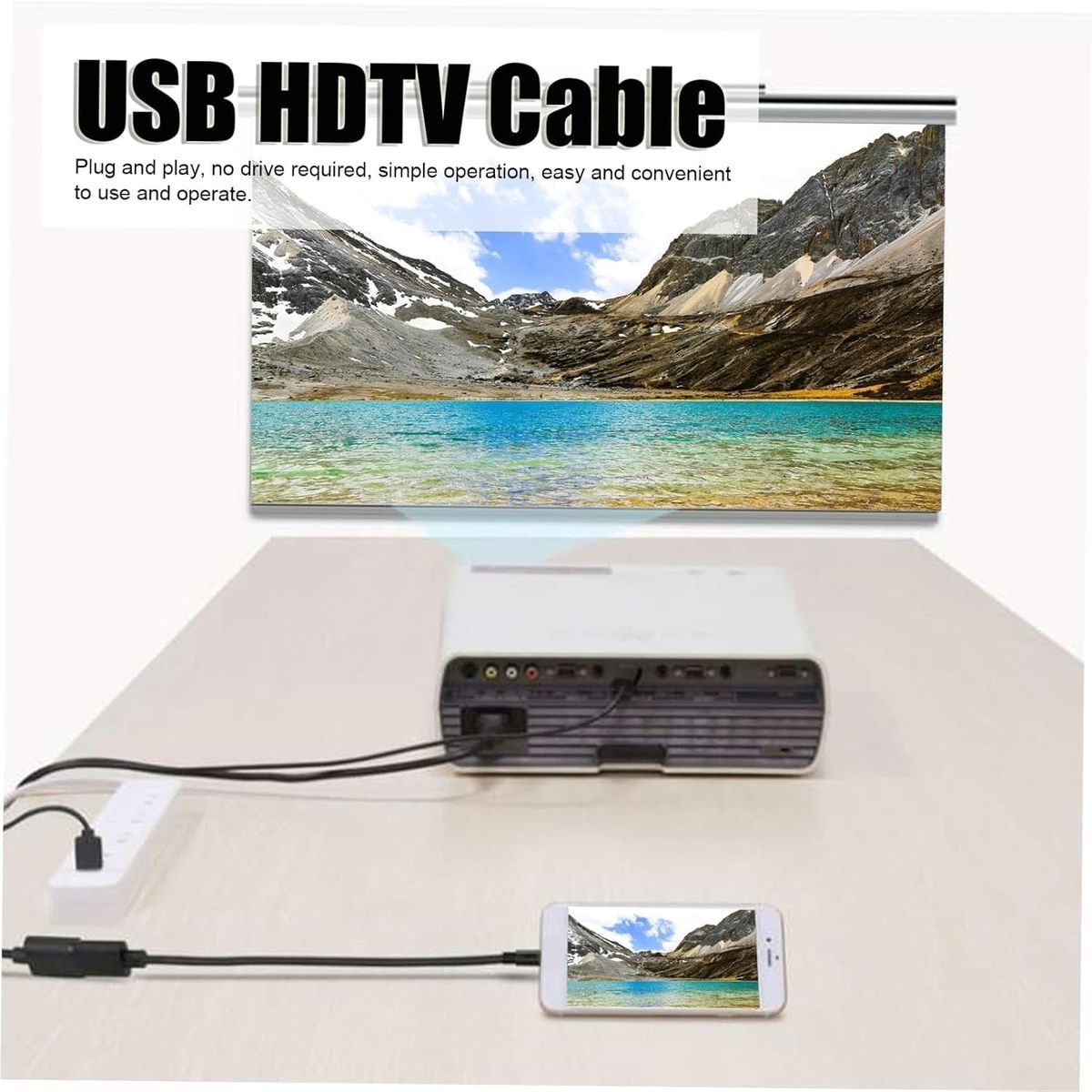 USB Phone to HDMI Display Adapter Cable | USB to HDMI TV Adapter with Full HD 1080P Video Output for Android Phone, TV & Monitor