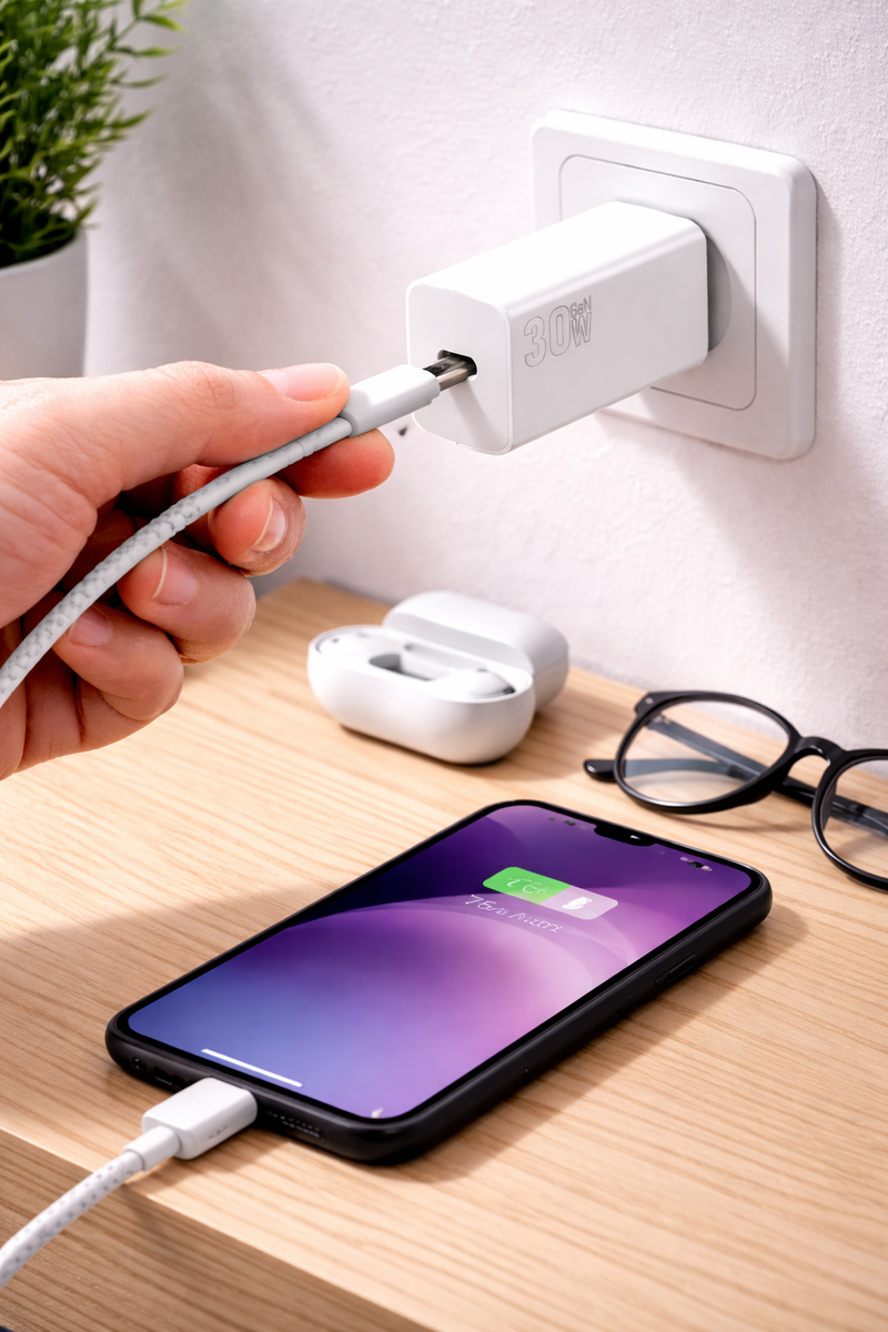 HOCO N70 PD 30W USB-C Fast Charger | Type-C Power Delivery Wall Adapter for iPhone, Samsung, Google Pixel & More (EU Plug)