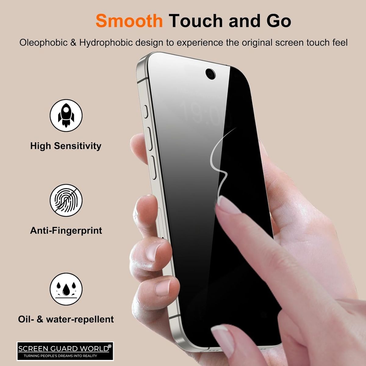 Professional Privacy Tempered Glass Screen Protector for iPhone 15 Pro Max | 9H Anti-Spy Full Coverage Glass