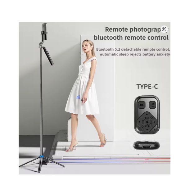 P525TK 1.8M Bluetooth Selfie Stick Tripod Stand | Extendable Phone Holder with Wireless Remote for Vlogging, Reels & Live Streaming