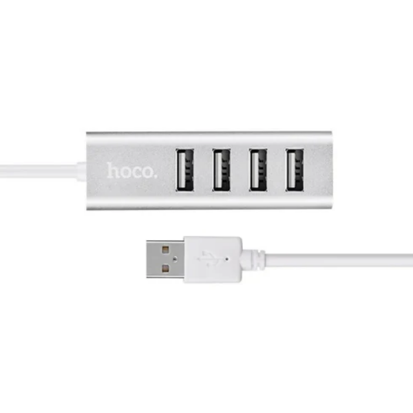 Hoco 4-Port USB 2.0 Hub Adapter | High-Speed USB Splitter for Laptop, PC & Mac