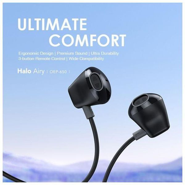 Oraimo Halo Airy OEP-650 USB-C Wired Earphones with Mic | Half In-Ear Type-C Headphones