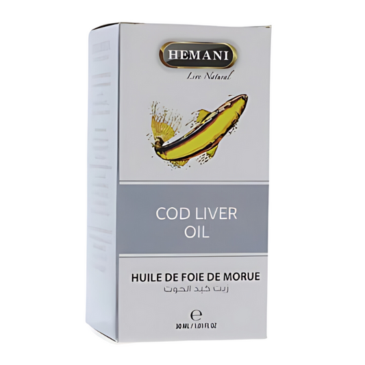 Hemani Cod Liver Oil 30ml – Pure Natural Cod Liver Oil for Skin Care, Hair Care & Massage