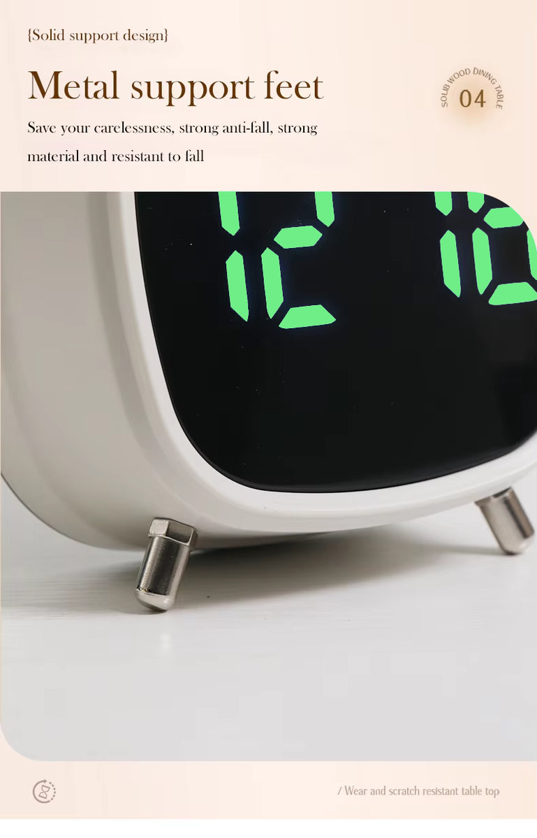 Digital Double Bell Alarm Clock with LED Display & Light-Up Table Clock – Bedside Desk Clock
